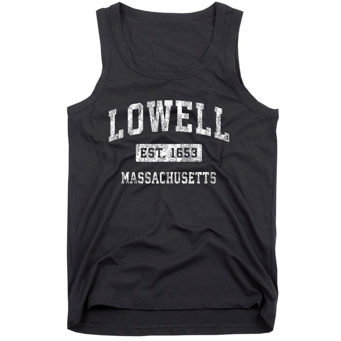 Lowell Massachusetts Ma Vintage Established Sports Tank Top