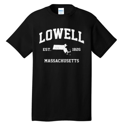 Lowell Massachusetts MA Vintage State Athletic Style Tall T-Shirt