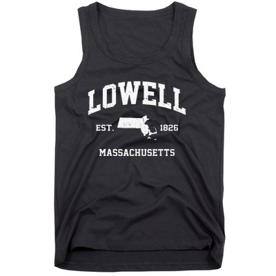 Lowell Massachusetts MA Vintage State Athletic Style Tank Top