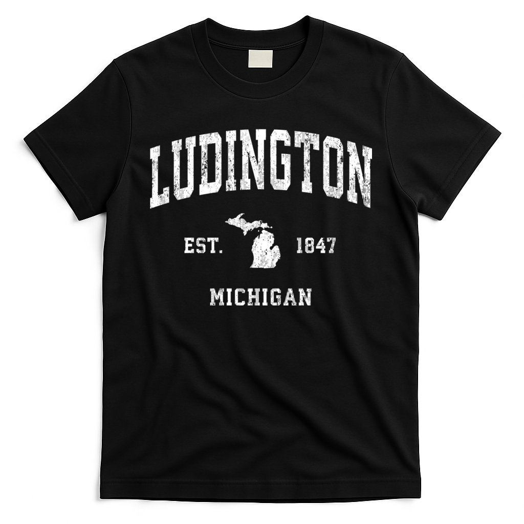 Ludington Michigan Mi Vintage Athletic Sports T-Shirt