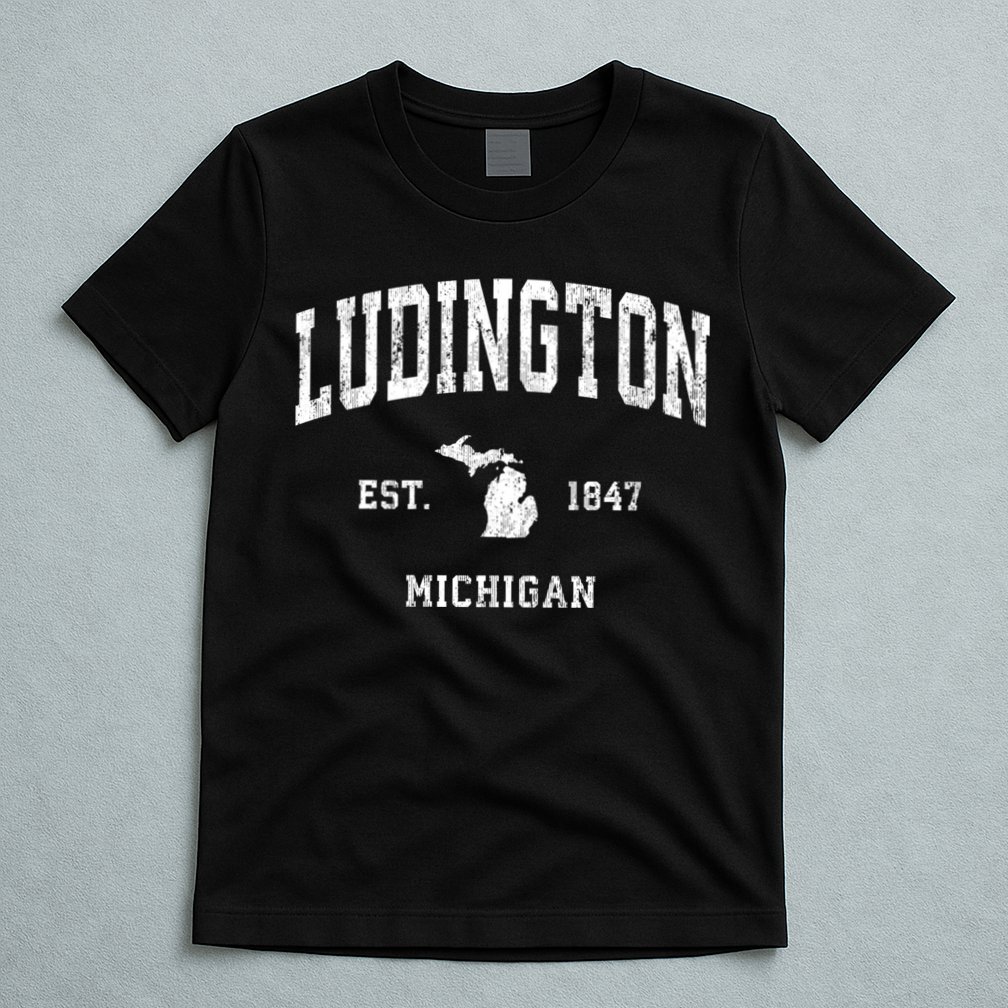Ludington Michigan Mi Vintage Athletic Sports T-Shirt