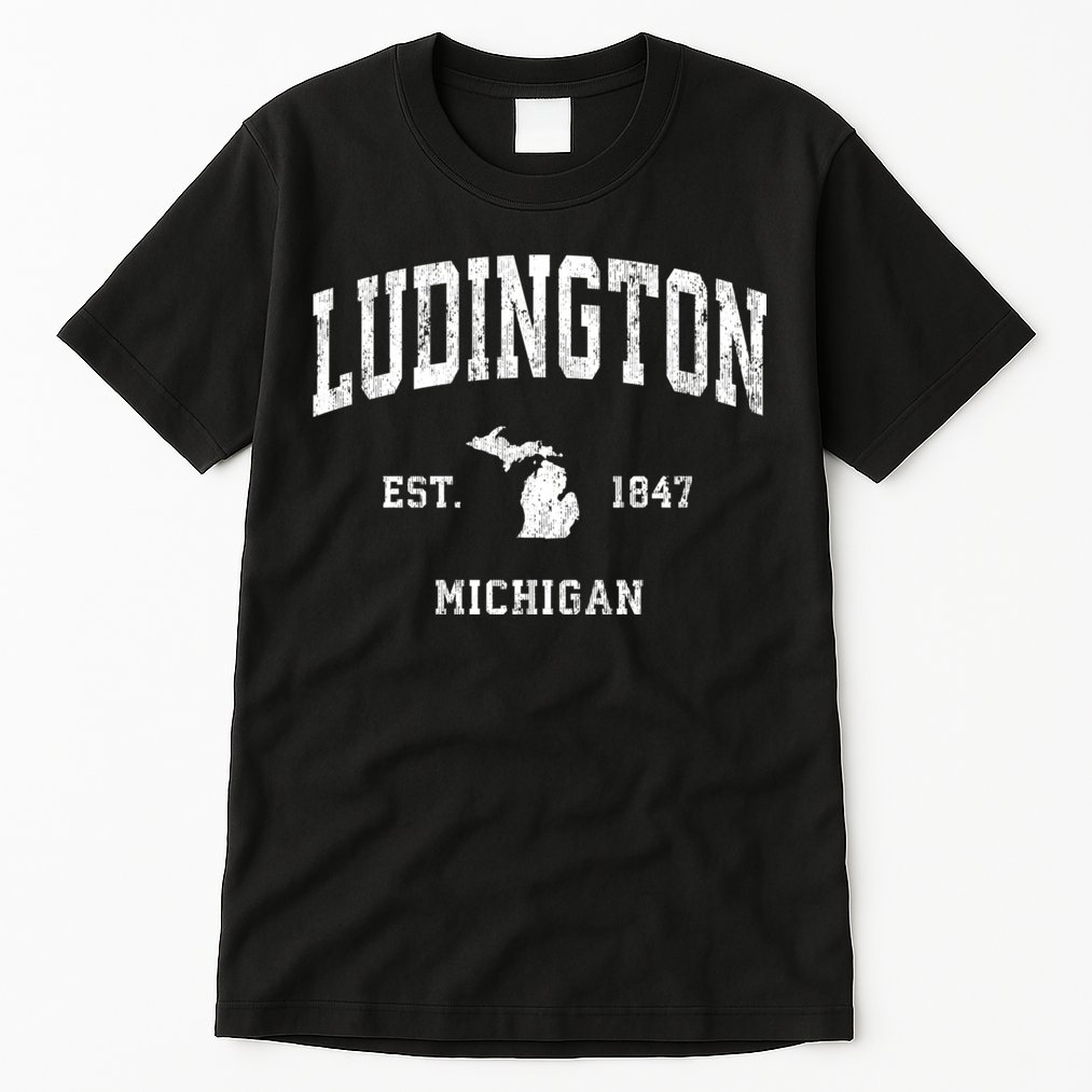 Ludington Michigan Mi Vintage Athletic Sports Tall T-Shirt