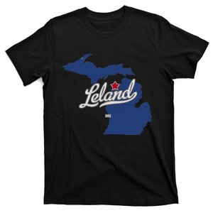 Leland Michigan MI Map T-Shirt