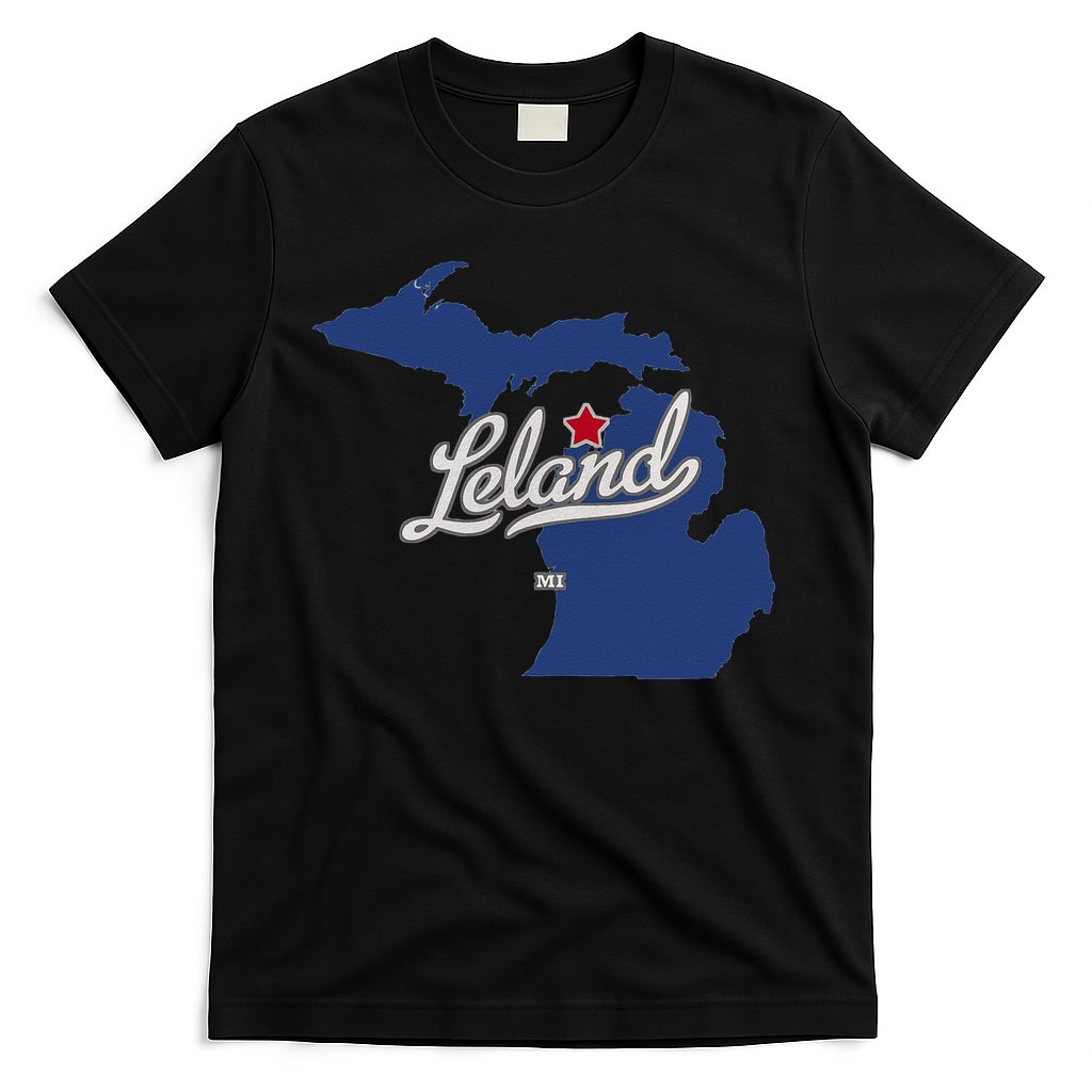 Leland Michigan MI Map T-Shirt