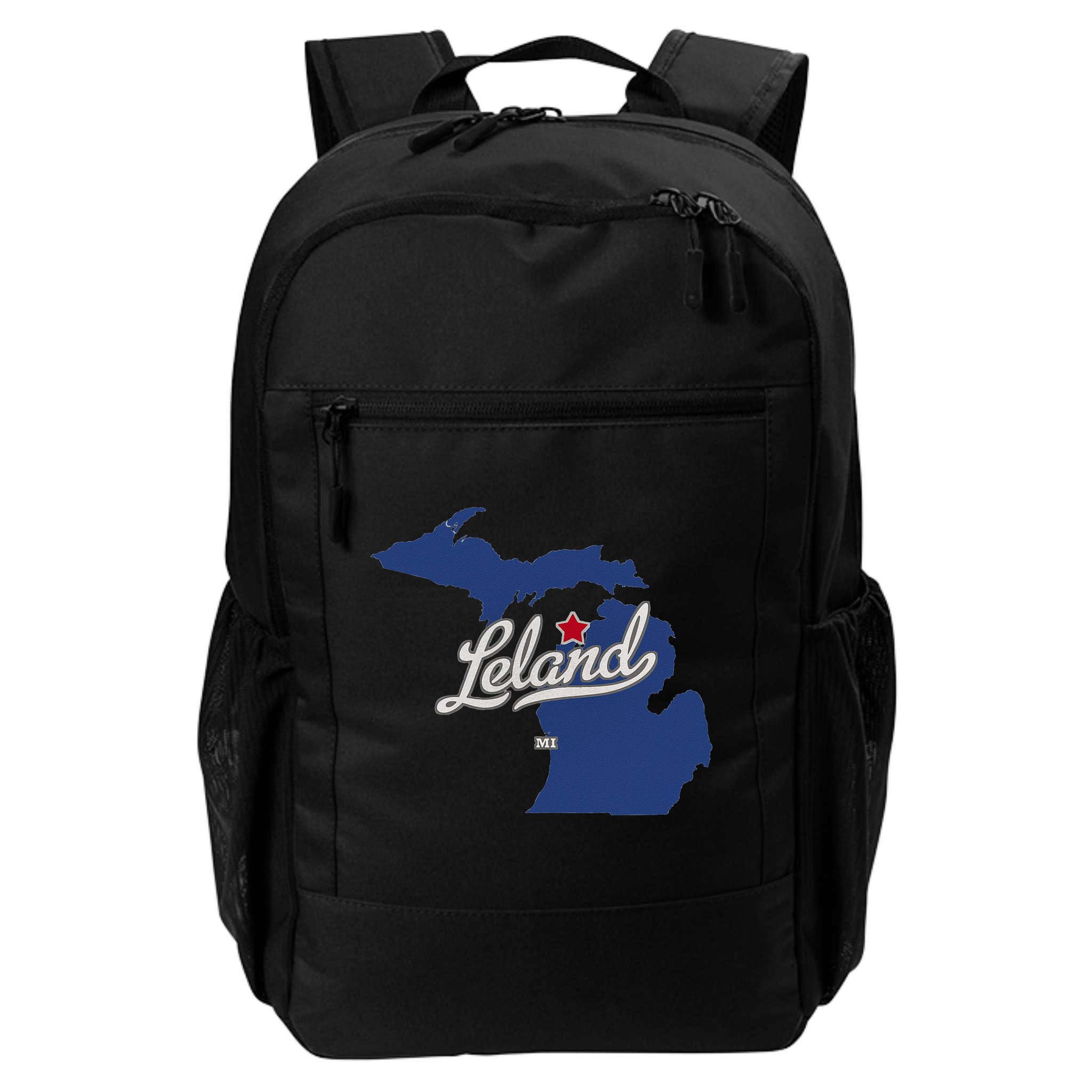 Leland Michigan MI Map Backpack