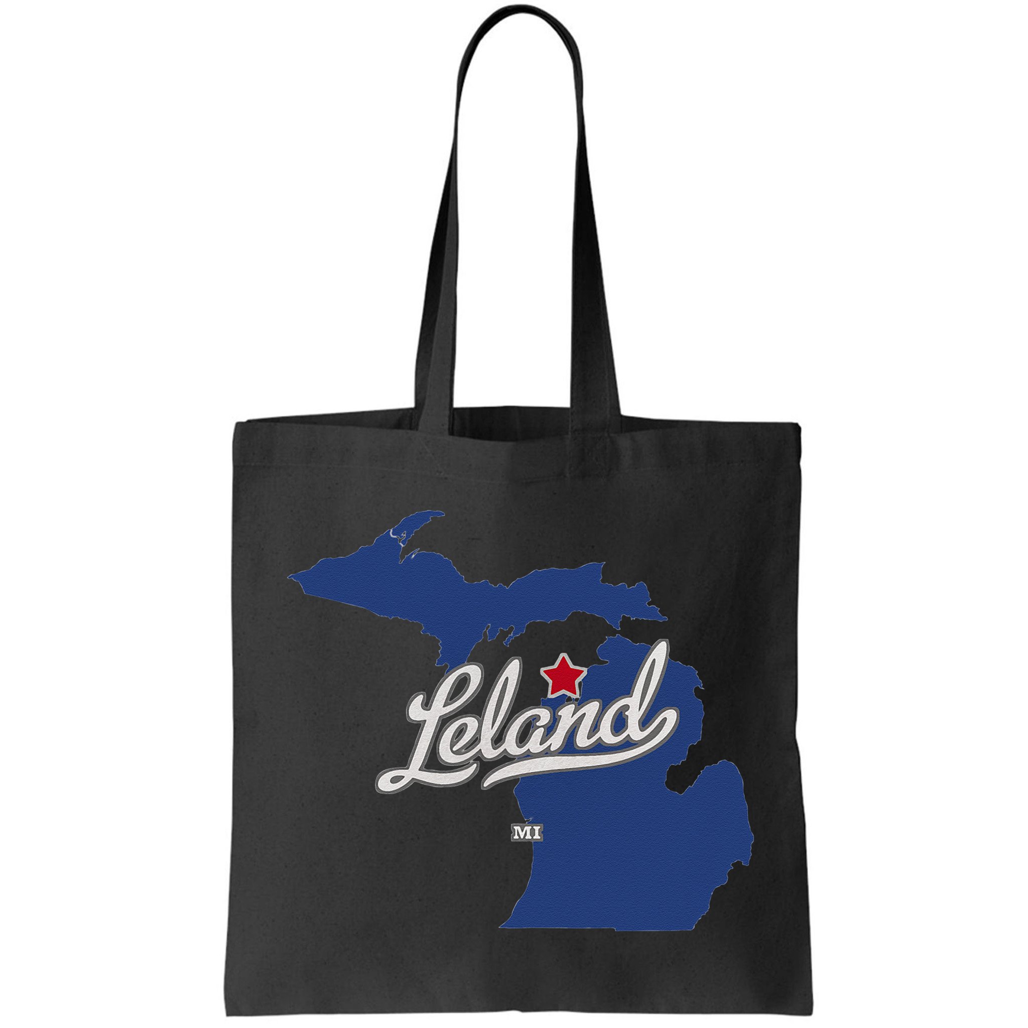 Leland Michigan MI Map Bag