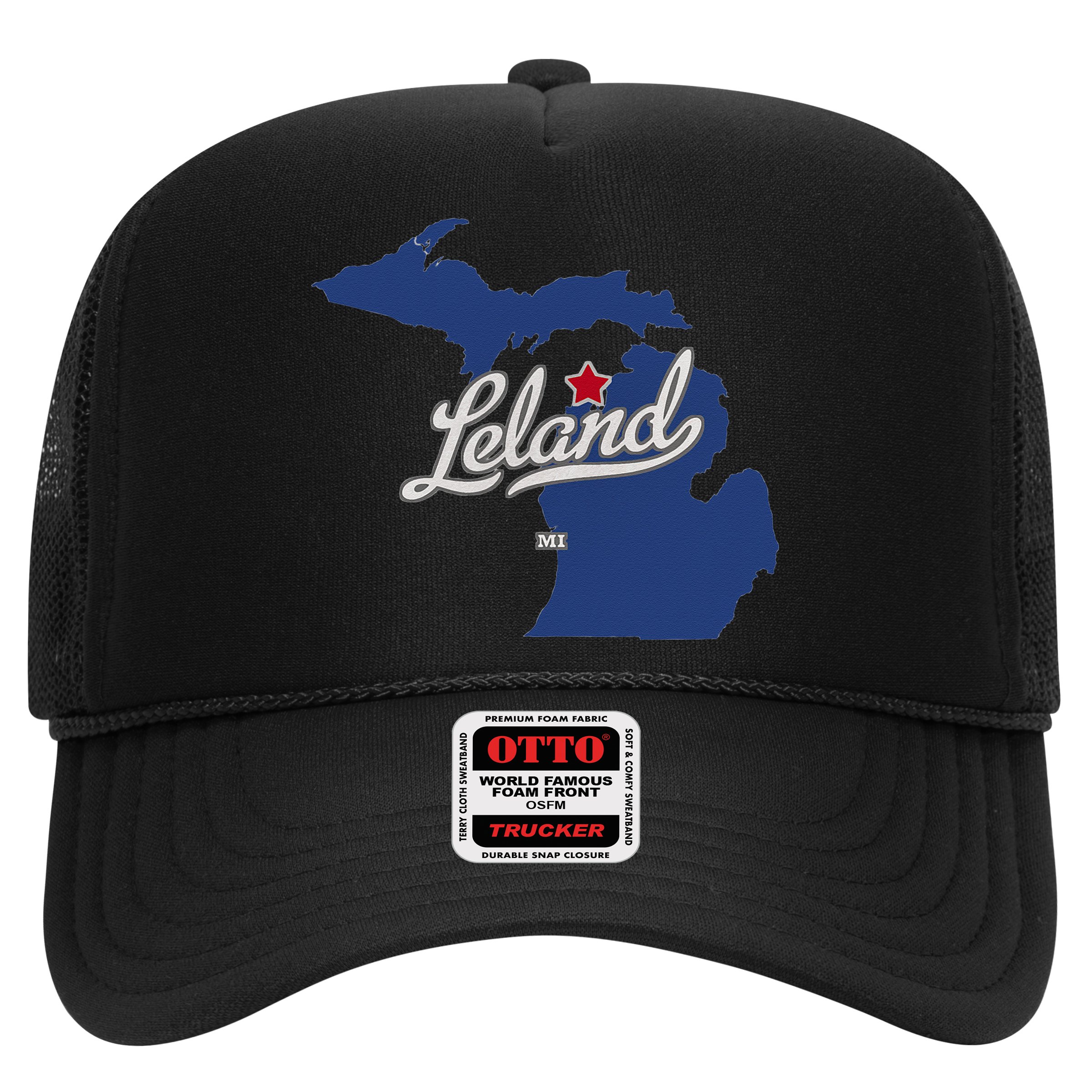Leland Michigan MI Map Hat
