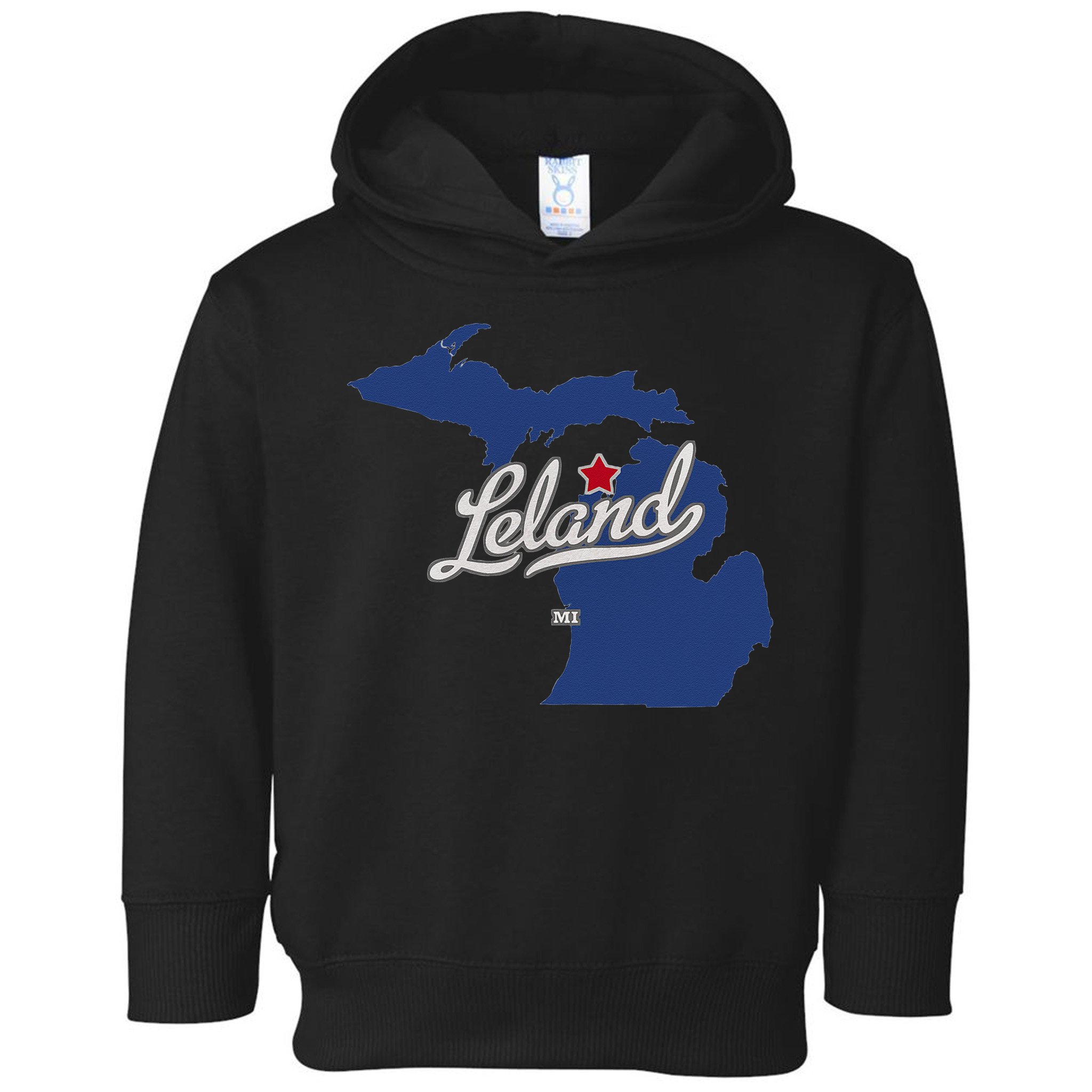 Leland Michigan MI Map Toddler Hoodie