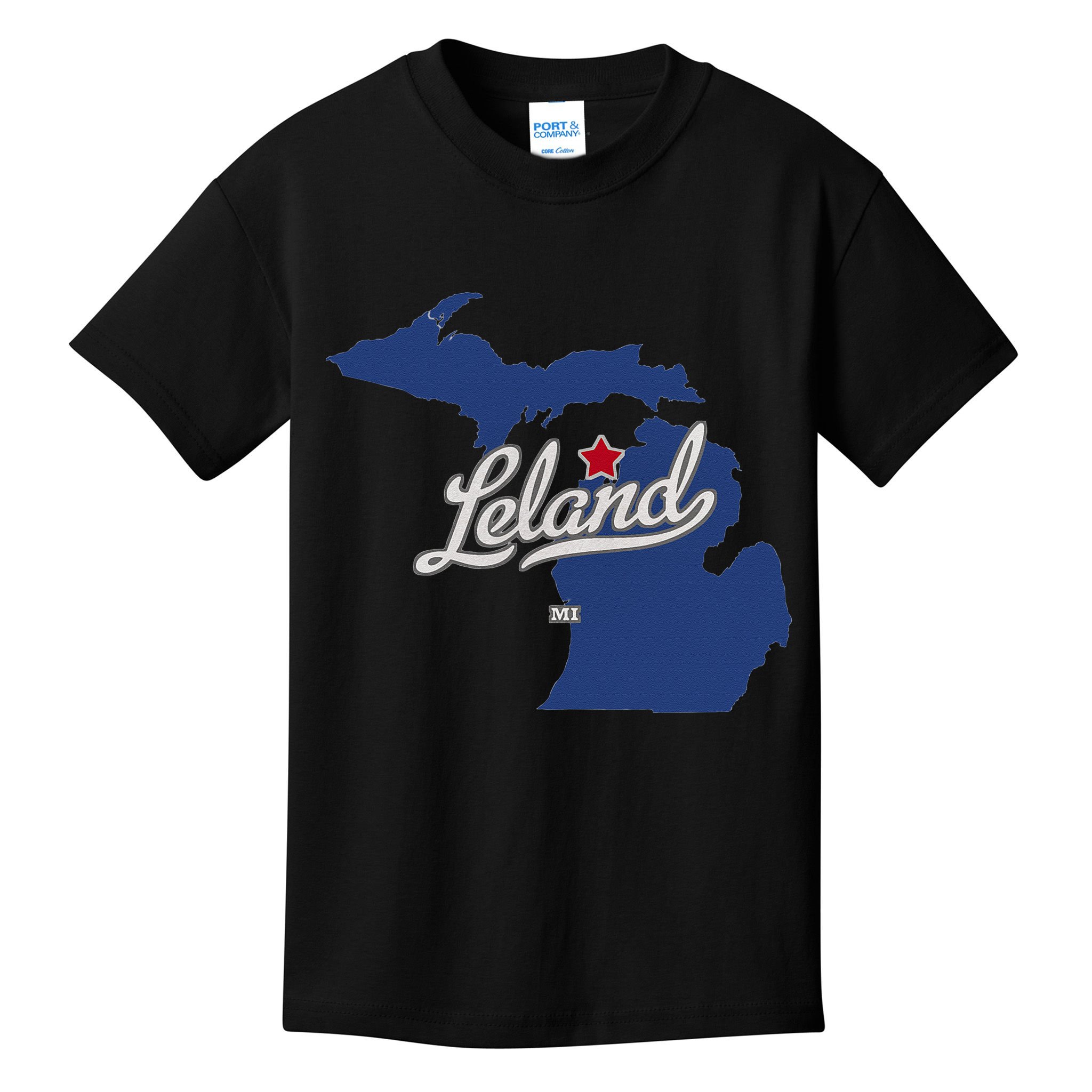 Leland Michigan MI Map Kids T-Shirt