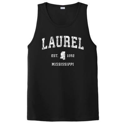 Laurel Mississippi Ms Vintage Athletic Sports PosiCharge Competitor Tank