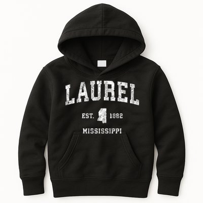 Laurel Mississippi Ms Vintage Athletic Sports Kids Hoodie