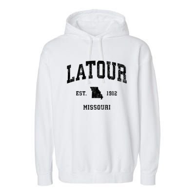 Latour Missouri Mo Vintage Athletic Sports Garment-Dyed Fleece Hoodie