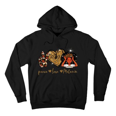 Love My Melanin Gift Black Owned Business Peace Love Melanin Gift Hoodie