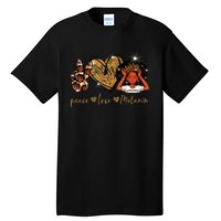 Love My Melanin Gift Black Owned Business Peace Love Melanin Gift Tall T-Shirt