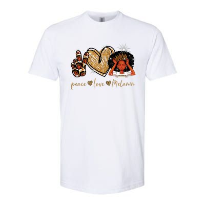 Love My Melanin Gift Black Owned Business Peace Love Melanin Gift Softstyle CVC T-Shirt