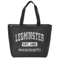 Leominster Massachusetts Ma Vintage Established Sports Zip Tote Bag