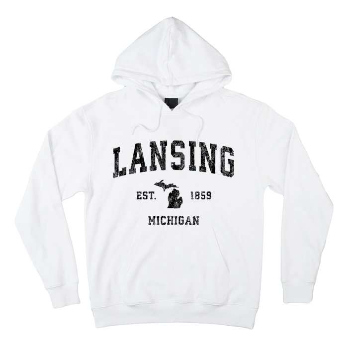 Lansing Michigan Mi Vintage Established Athletic Sports Design Hoodie