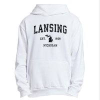 Lansing Michigan Mi Vintage Established Athletic Sports Design Urban Pullover Hoodie