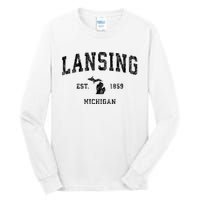 Lansing Michigan Mi Vintage Established Athletic Sports Design Tall Long Sleeve T-Shirt