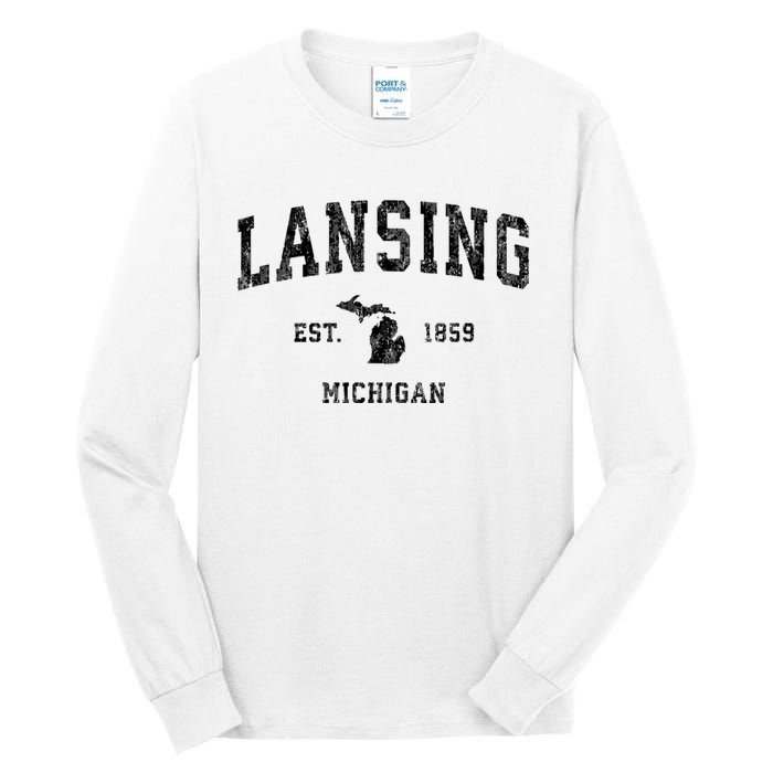 Lansing Michigan Mi Vintage Established Athletic Sports Design Tall Long Sleeve T-Shirt