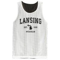 Lansing Michigan Mi Vintage Established Athletic Sports Design Mesh Reversible Basketball Jersey Tank