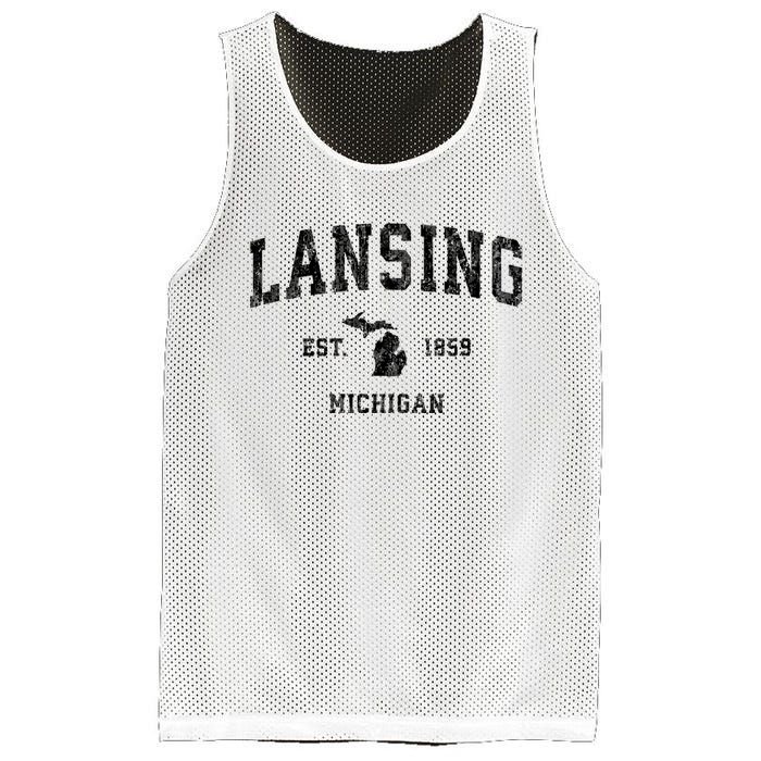 Lansing Michigan Mi Vintage Established Athletic Sports Design Mesh Reversible Basketball Jersey Tank