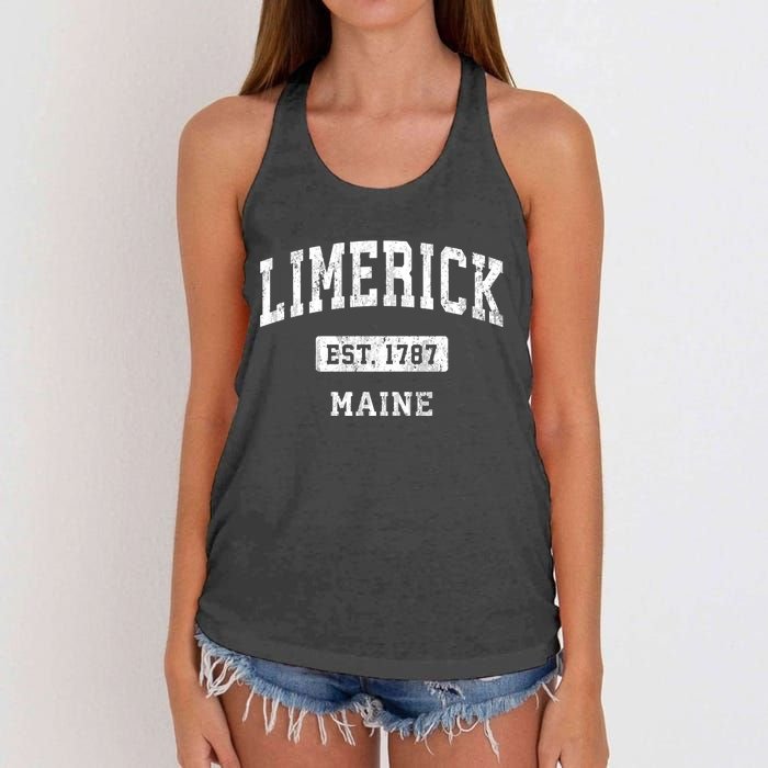 Limerick Maine Me Vintage Sports Established Women's Knotted Racerback Tank