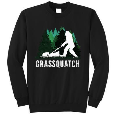 Lawn Mower Mowing Dad Landscaper Bigfoot Yeti Sasquatch Sweatshirt