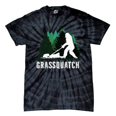 Lawn Mower Mowing Dad Landscaper Bigfoot Yeti Sasquatch Tie-Dye T-Shirt