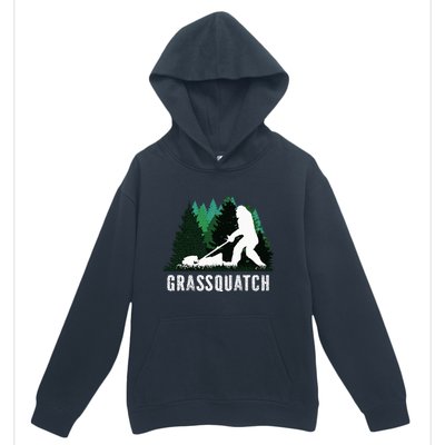 Lawn Mower Mowing Dad Landscaper Bigfoot Yeti Sasquatch Urban Pullover Hoodie