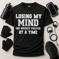 Losing My Mind One Hockey Player At A Time Father's Day Gift Cooling Performance Crew T-Shirt