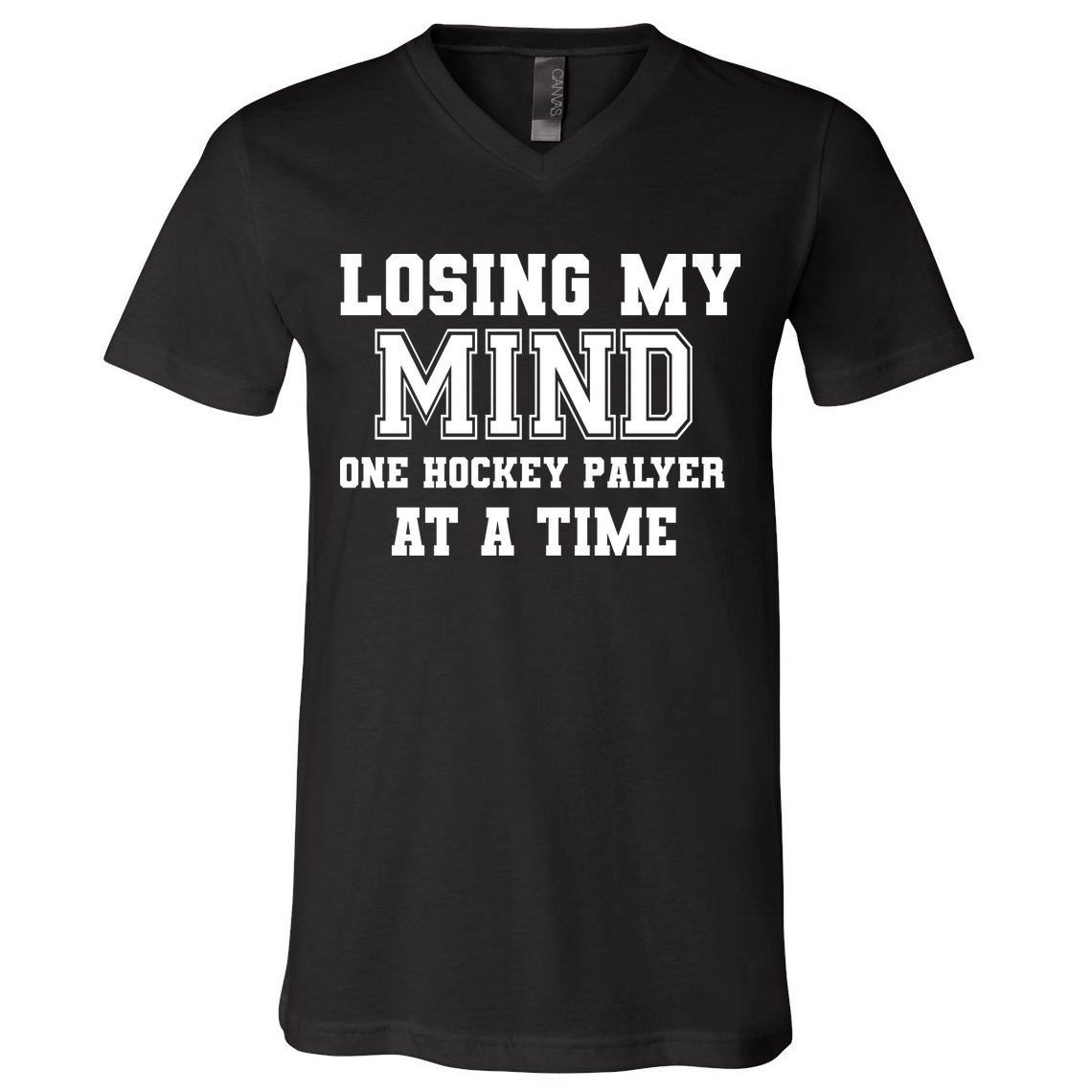 Losing My Mind One Hockey Player At A Time Father's Day Gift V-Neck T-Shirt
