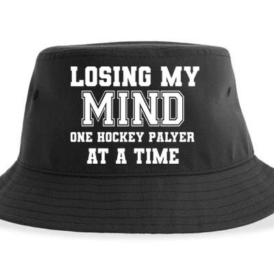 Losing My Mind One Hockey Player At A Time Father's Day Gift Sustainable Bucket Hat