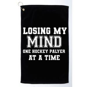 Losing My Mind One Hockey Player At A Time Father's Day Gift Platinum Collection Golf Towel