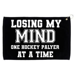 Losing My Mind One Hockey Player At A Time Father's Day Gift Grommeted Golf Towel