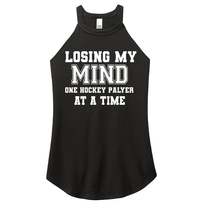 Losing My Mind One Hockey Player At A Time Father's Day Gift Women's Perfect Tri Rocker Tank