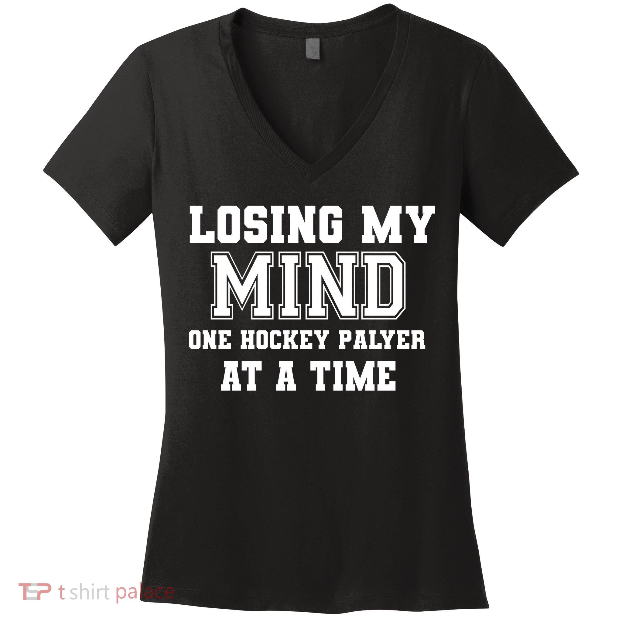 Losing My Mind One Hockey Player At A Time Father's Day Gift Women's V-Neck T-Shirt