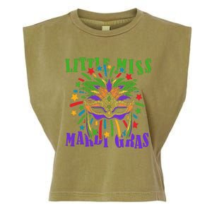 Little Miss Mardi Gras Funny Mardi Gras Costume Garment-Dyed Women's Muscle Tee