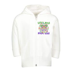 Little Miss Mardi Gras Funny Mardi Gras Costume Toddler Zip Fleece Hoodie