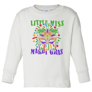 Little Miss Mardi Gras Funny Mardi Gras Costume Toddler Long Sleeve Shirt