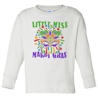 Little Miss Mardi Gras Funny Mardi Gras Costume Toddler Long Sleeve Shirt