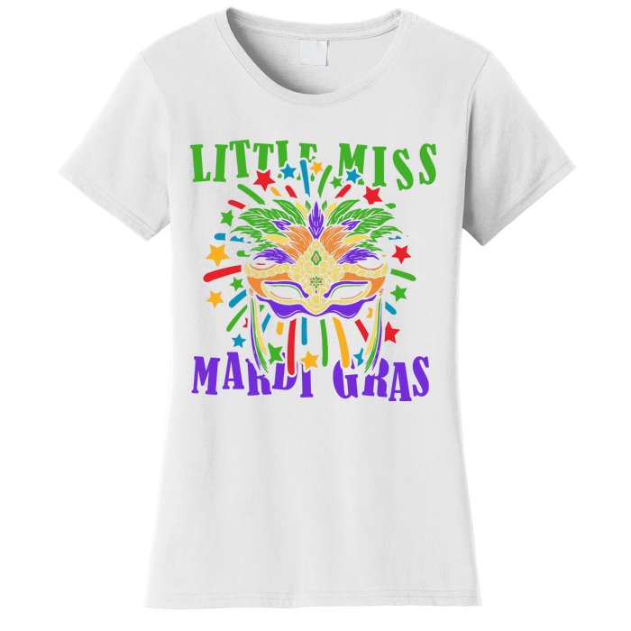 Little Miss Mardi Gras Funny Mardi Gras Costume Women's T-Shirt