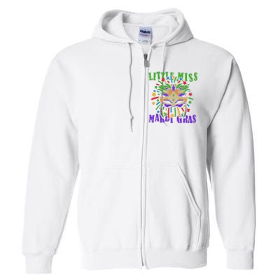 Little Miss Mardi Gras Funny Mardi Gras Costume Full Zip Hoodie