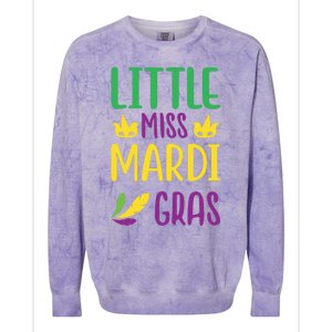 Little Miss Mardi Gras Colorblast Crewneck Sweatshirt