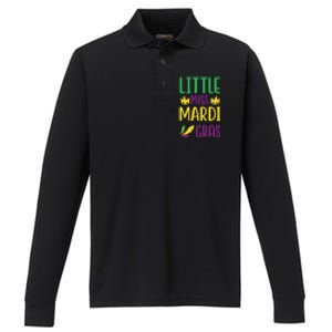 Little Miss Mardi Gras Performance Long Sleeve Polo