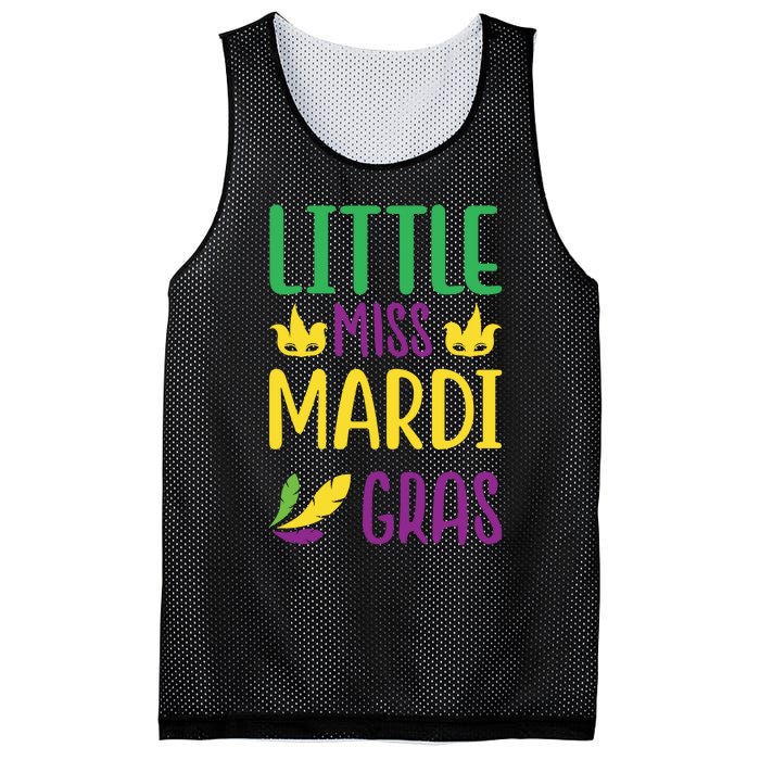 Little Miss Mardi Gras Mesh Reversible Basketball Jersey Tank