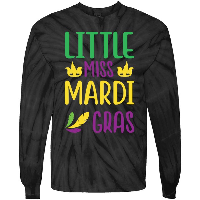 Little Miss Mardi Gras Tie-Dye Long Sleeve Shirt