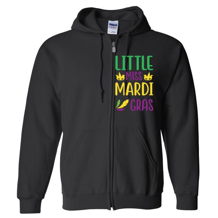 Little Miss Mardi Gras Full Zip Hoodie