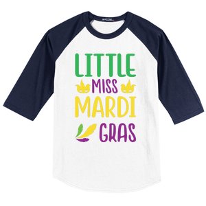 Little Miss Mardi Gras Baseball Sleeve Shirt