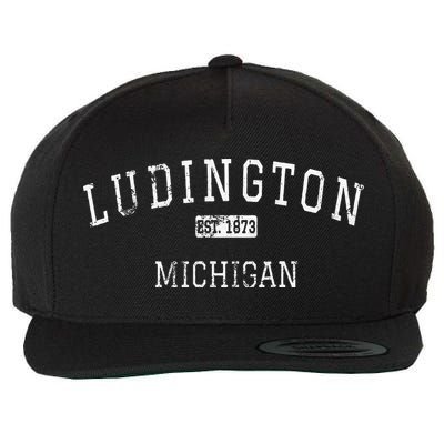 Ludington Michigan MI Vintage Wool Snapback Cap